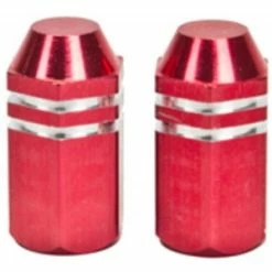 2 Bouchons De Valve TRIK TOPZ Hex Caps Shrader Rouge