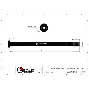Carbon-Ti Axe De Cadre CARBON TI X-Lock X-Maxle ABP 192mm ((Trek, Devinci Split Pivot)) 5 Carbon-Ti Axe De Cadre CARBON TI X-Lock X-Maxle ABP 192mm ((Trek, Devinci Split Pivot)) – Image 3