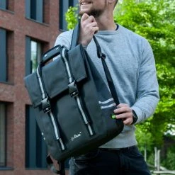 Go Fluo Sac à Dos Vélo Urbain Imperméable Marlow -Vélos Soldes Magasin sac a dos velo impermeable noir go fluo marlow