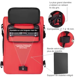 Badawin Sac à Dos Sacoche Vélo Porte Bagage Rouge -Vélos Soldes Magasin transformer sac a dos en sacoche velo